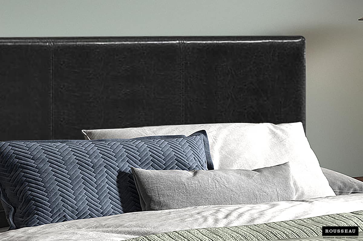 Lit 'Roma' 160x200 avec sommier PU Noir (RO-89516-2) – Image 2