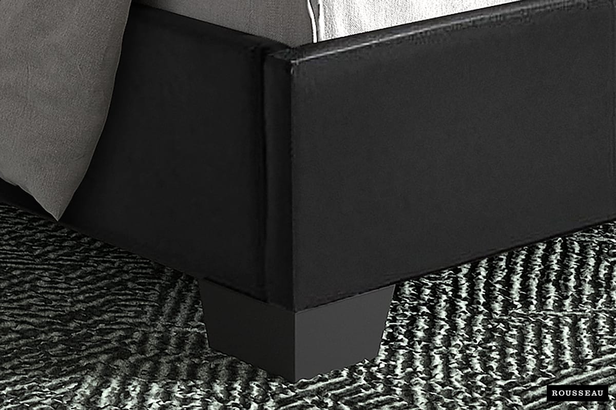 Lit 'Roma' 160x200 avec sommier PU Noir (RO-89516-2) – Image 3