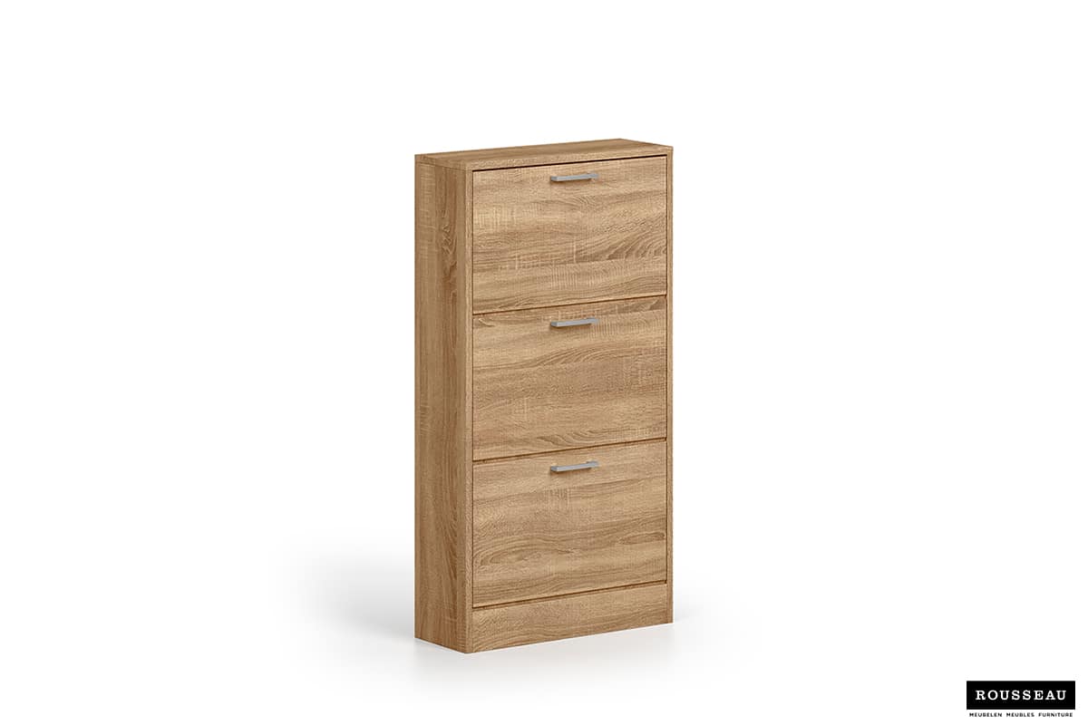 Armoire rangement chaussures 'Carini' 3 tiroirs Sonoma (RO-5202-3) – Image 5