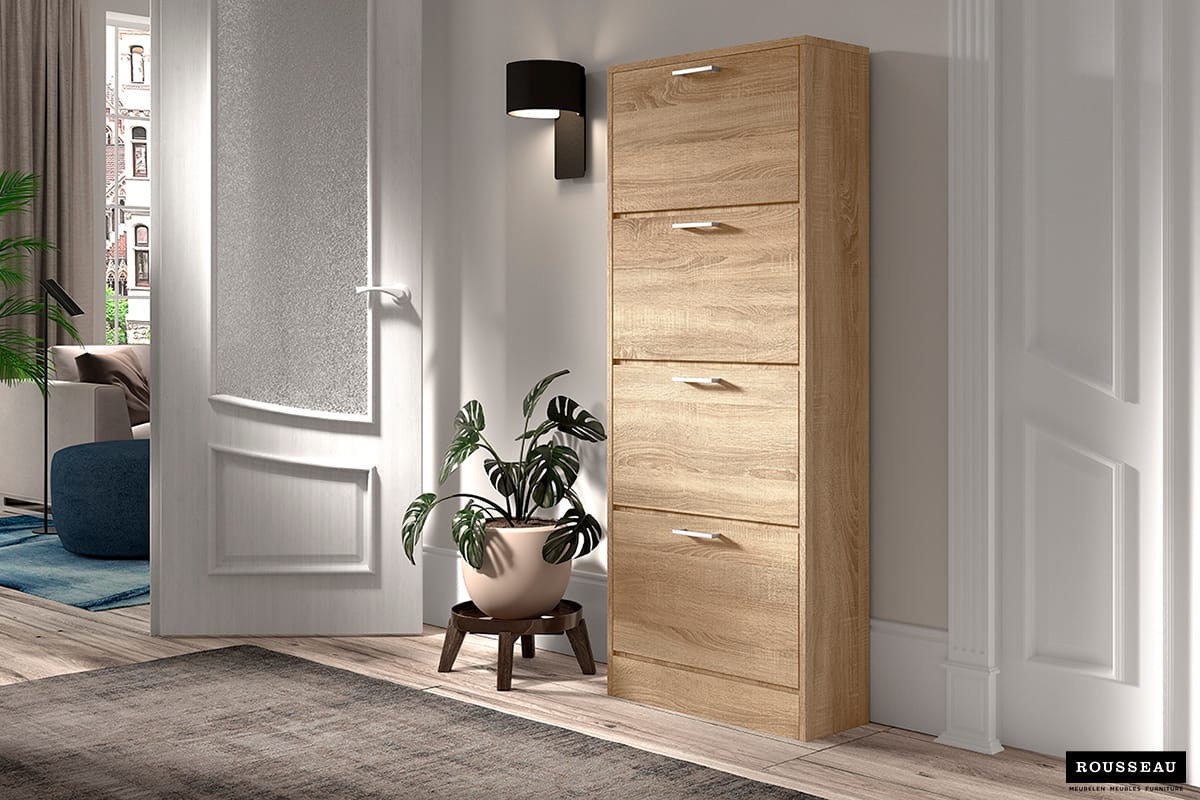 Armoire rangement chaussures 'Carini' 4 tiroirs Sonoma (RO-5203-3)