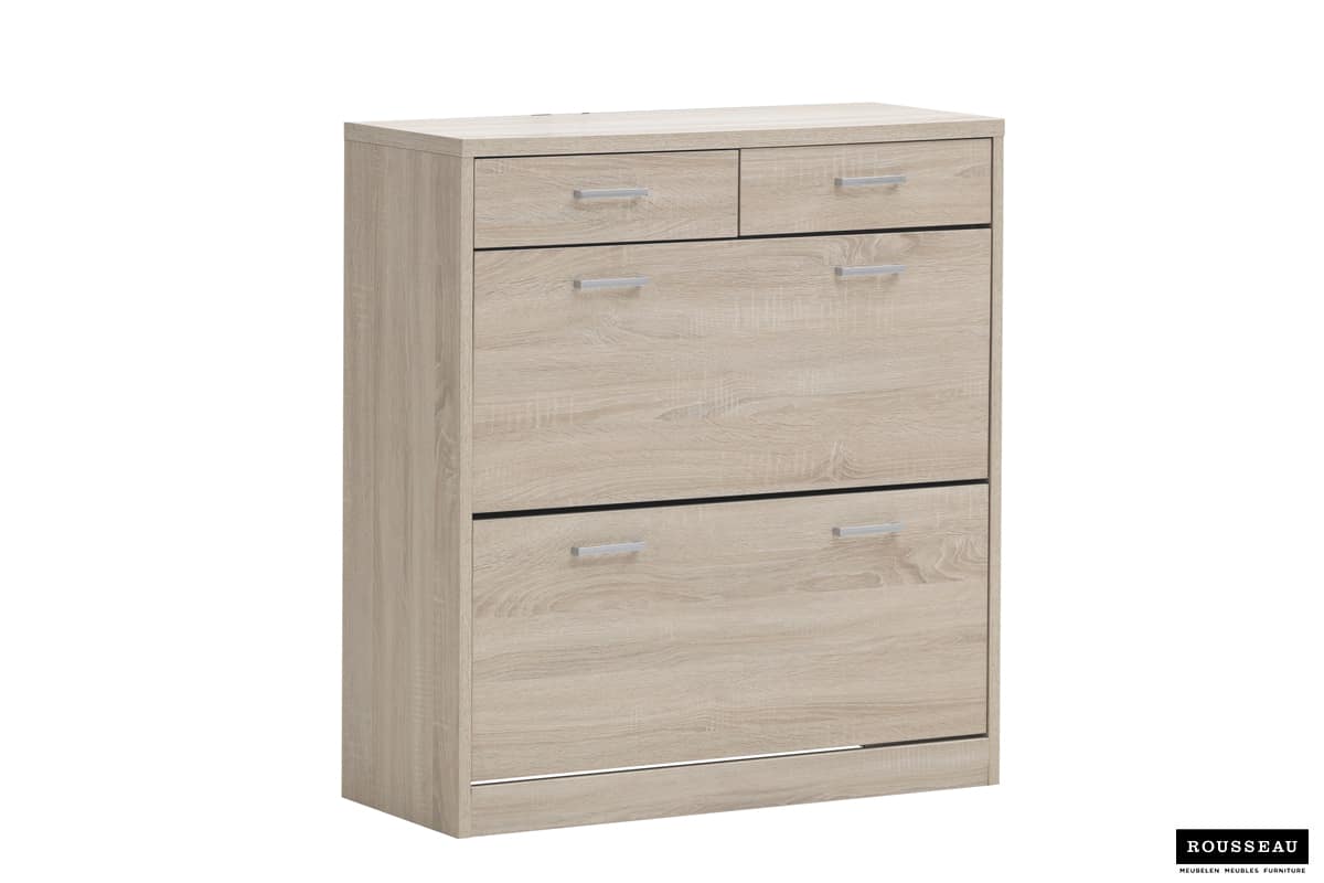 Armoire rangement chaussures 'Spacio' 2 tiroirs Sonoma (RO-6085-2) – Image 3