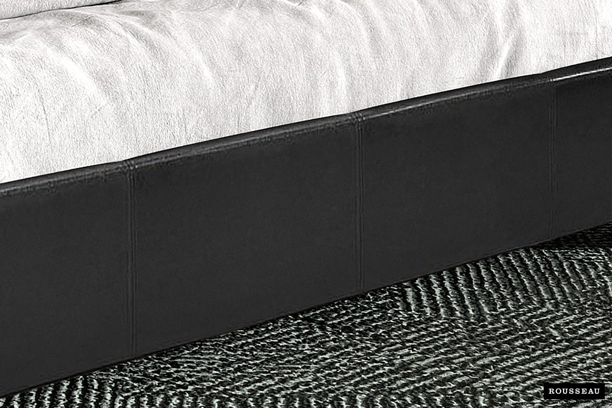 Lit 'Roma' 160x200 avec sommier PU Noir (RO-89516-2) – Image 4