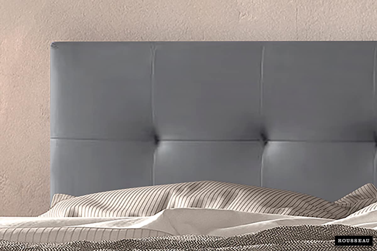 Lit 'Porto' 160x200 avec sommier PU Gris (RO-89526-3) – Image 2