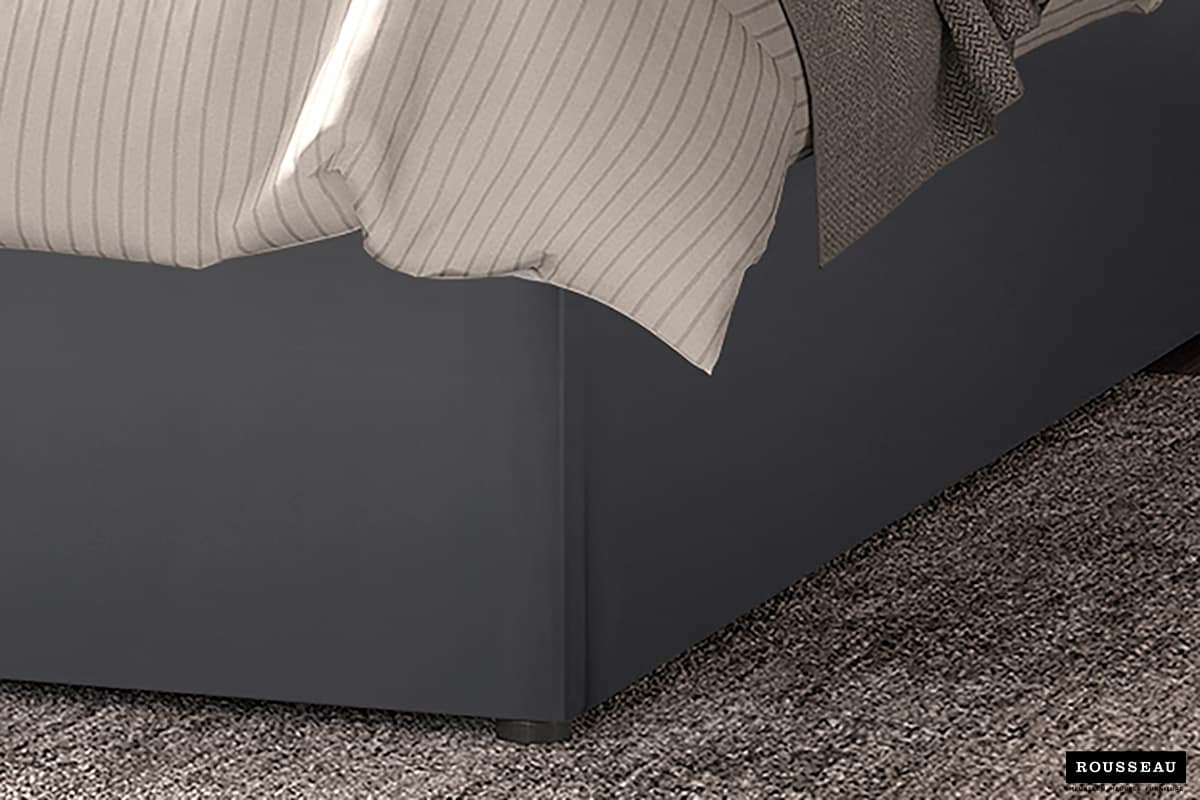 Lit 'Porto' 160x200 avec sommier PU Gris (RO-89526-3) – Image 4