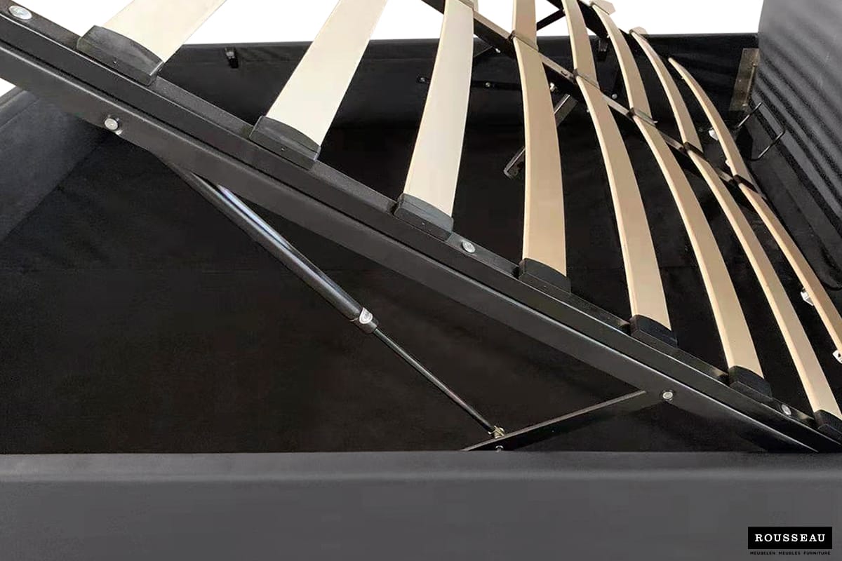 Lit 'Porto' 160x200 avec sommier PU Gris (RO-89526-3) – Image 9