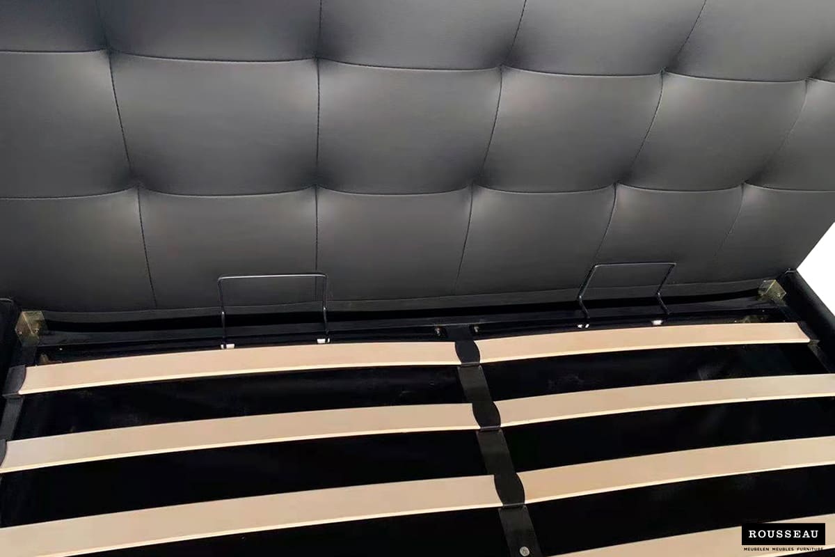 Lit 'Porto' 160x200 avec sommier PU Gris (RO-89526-3) – Image 10