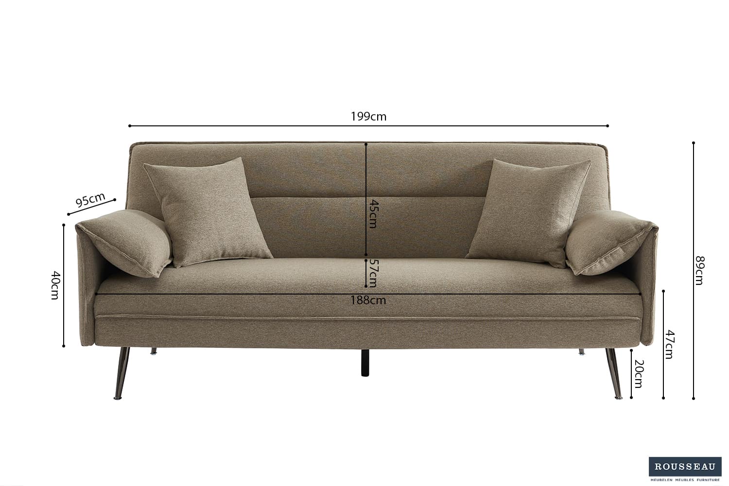 Canapé-lit 'SIVAS' biege (RO-1050-1) – Image 8