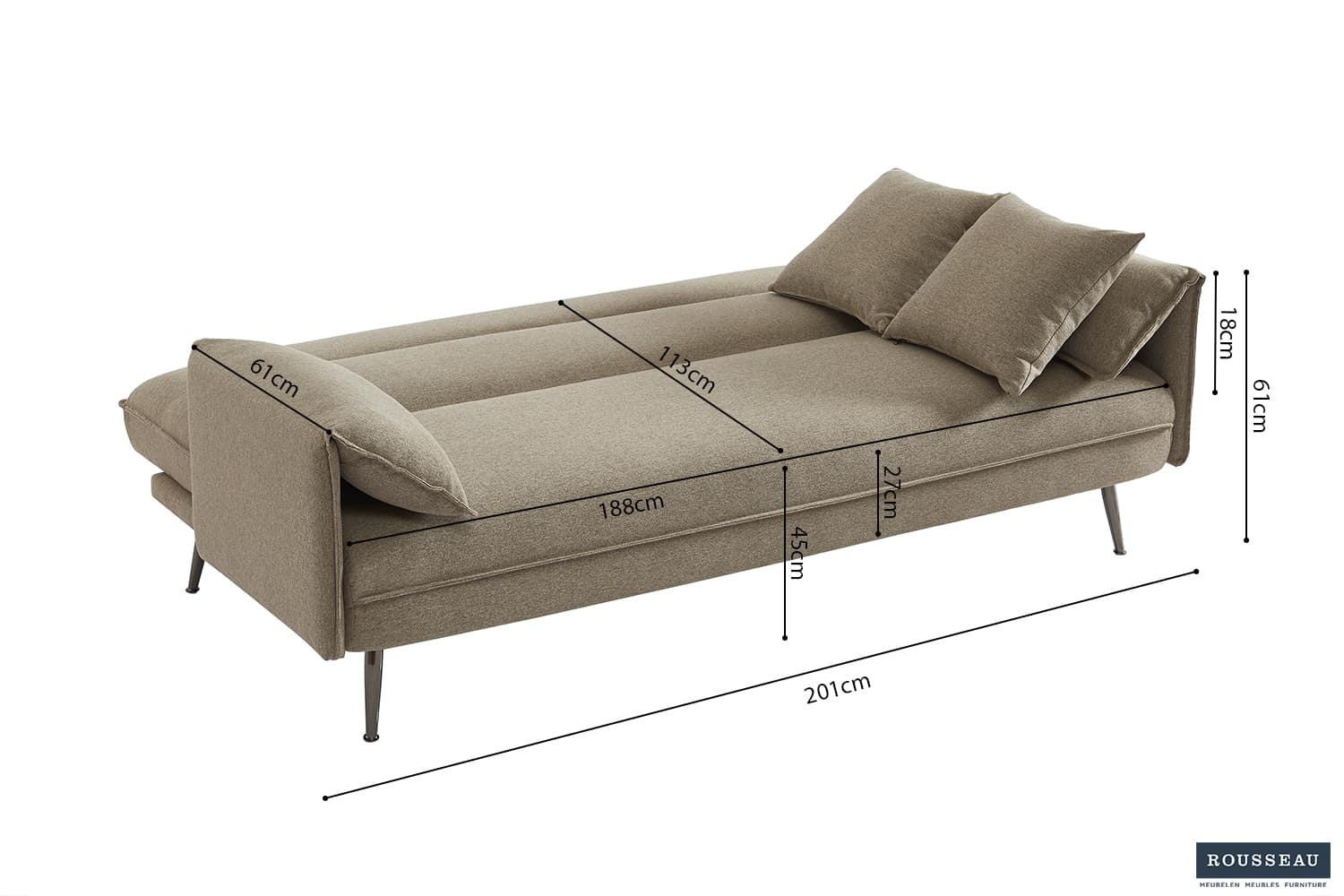 Canapé-lit 'SIVAS' biege (RO-1050-1) – Image 9