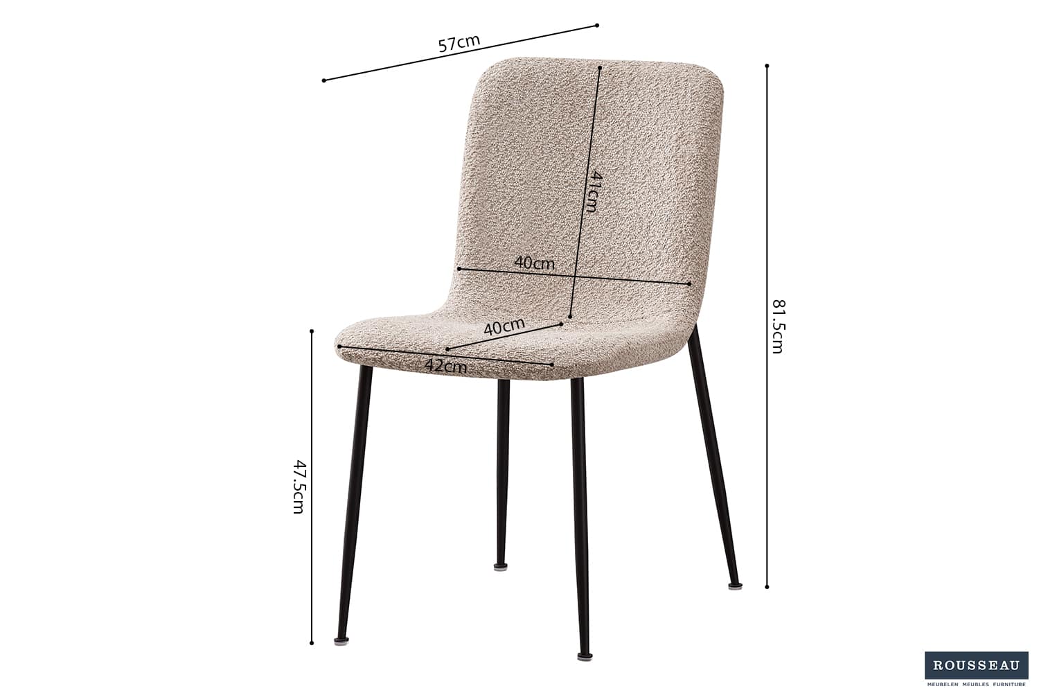 Chaise 'ALICE' bouclé (RO-9135) – Image 6