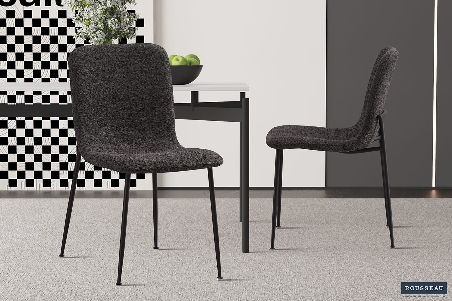 Chaise 'ALICE' bouclé (RO-9135)