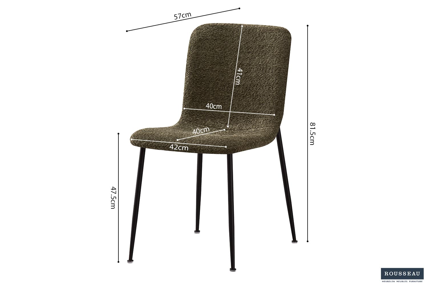 Chaise 'ALICE' bouclé (RO-9135) – Image 33