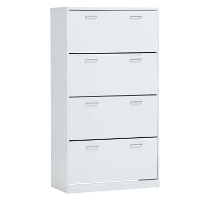 Armoire rangement chaussures 'Spacio' 4 tiroirs Blanc (RO-6095-1)