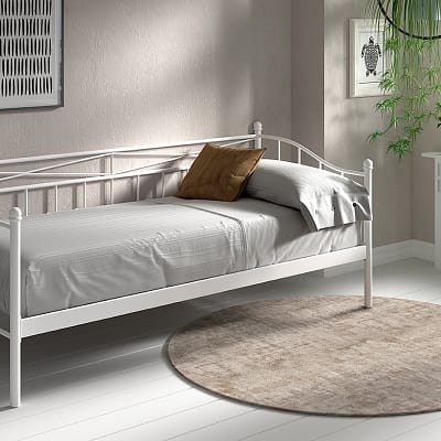 Lit 'Sablo' 90x200 avec sommier Blanc (RO-88109-1)