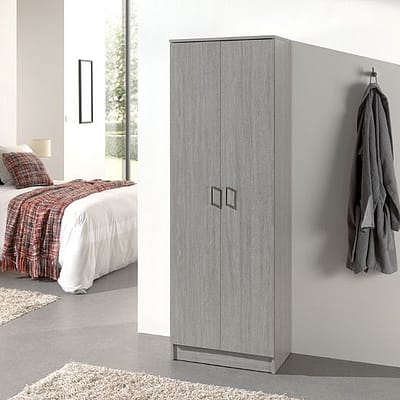Armoire de rangement multifonction 'Ray' 2 portes et 4 étagères gris (RO-6403-5)