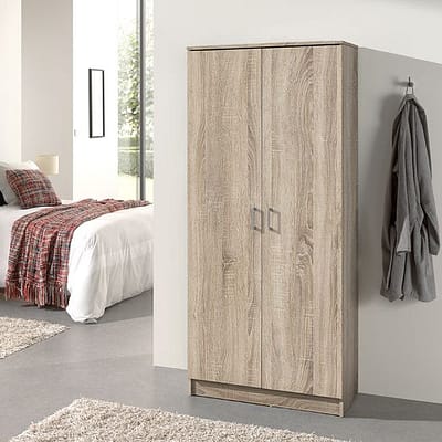 Armoire de rangement multifonction 'Ray' 80 cm 2 portes et 4 étagères Sonoma (RO-6405-2)