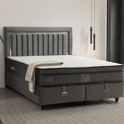 Lit-coffre Boxspring GÜZİDE SILVER