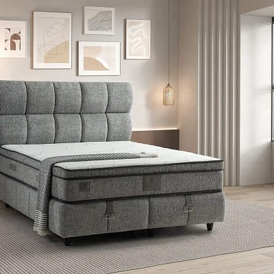 Lit-coffre Boxspring PUFFY GREY
