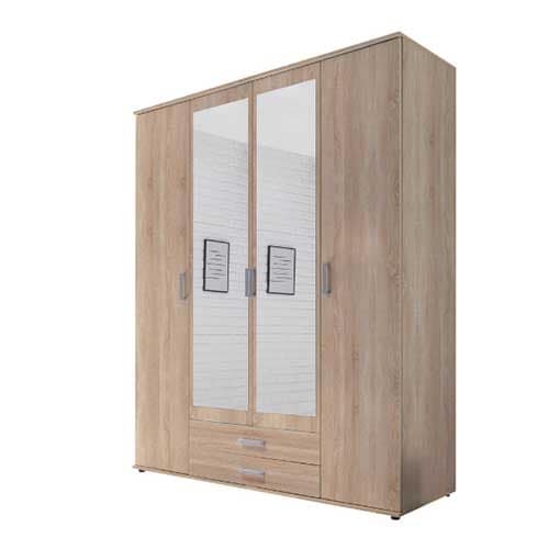 Garde-robe 4 portes - 2 miroirs (PL-KARL4)