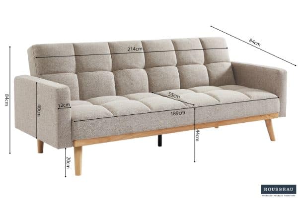 Canapé-lit 'ADANA' biege (RO-1040-1) – Image 8