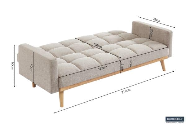 Canapé-lit 'ADANA' biege (RO-1040-1) – Image 9
