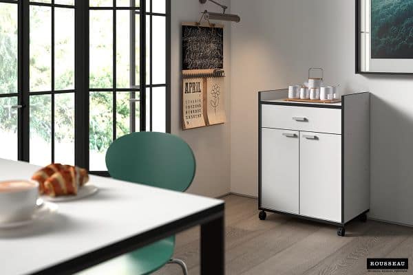 Desserte 'GINA' blanc/gris (RO-1970-5)