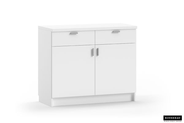 Armoire basse 'PARIS' 2 tiroir blanc (RO-1640-5)