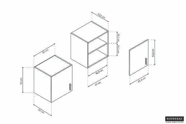 Armoire murale 'PARIS' 1 porte blanc (RO-1605-5) – Image 4