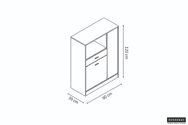 Armoire de cuisine 'TRUDO' blanc/gris (RO-1980-5) – Image 5