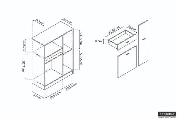 Armoire de cuisine 'TRUDO' blanc/gris (RO-1980-5) – Image 6