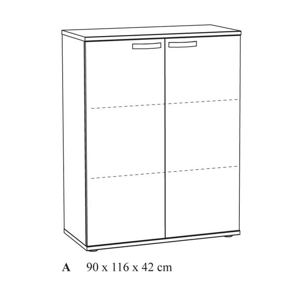 Armoire basse de bureau ALTO pas cher chez Nouveau Décor à Anderlecht (Bruxelles)