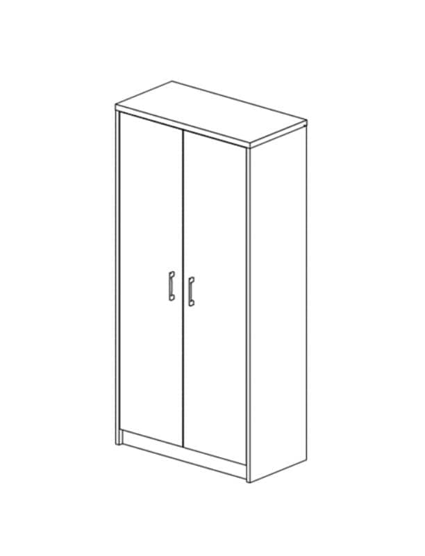 Armoire de rangement multifonction 'Spacio' 2 portes et 4 étagères blanc (RO-6132-1) – Image 2