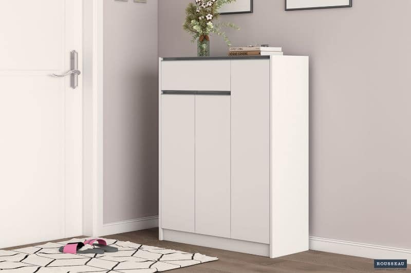 Armoire rangement chaussures 'Lilly' 3 portes Blanc (RO-5213-1)