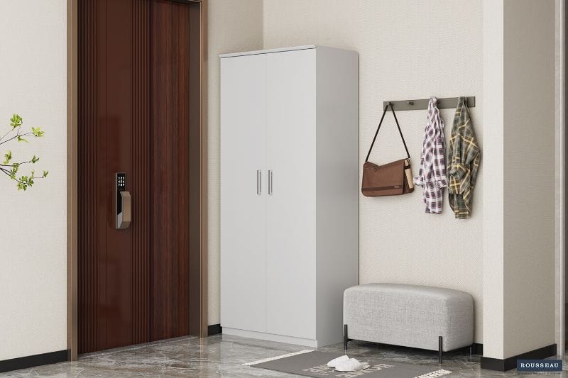 Armoire rangement chaussures 'Mike' 2 portes Blanc (RO-5220-1)