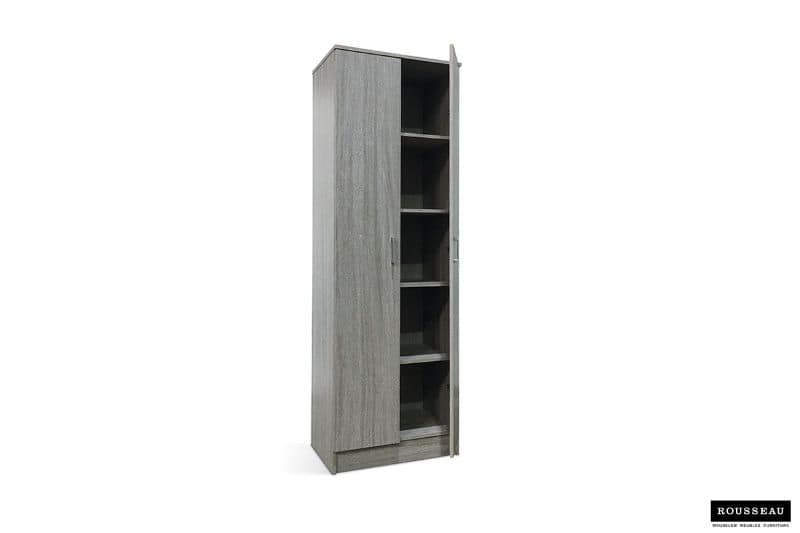 Armoire de rangement multifonction 'Ray' 2 portes et 4 étagères gris (RO-6403-5) – Image 5