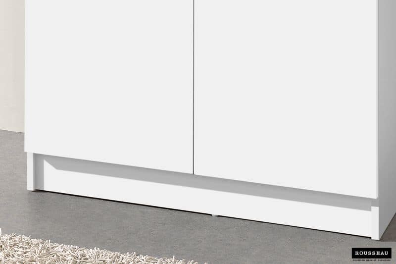 Armoire de rangement multifonction 'Ray' 80 cm 2 portes et 4 étagères blanc (RO-6405-1) – Image 4