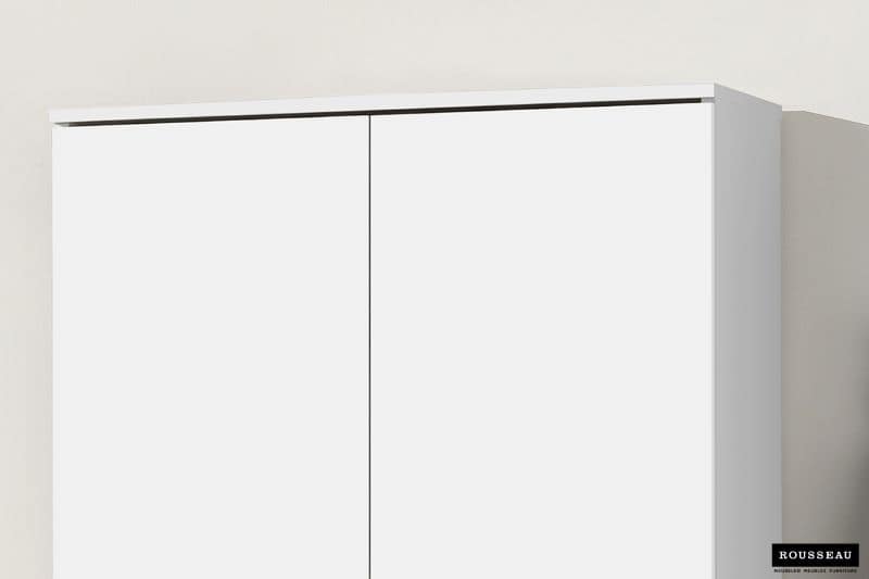 Armoire de rangement multifonction 'Ray' 80 cm 2 portes et 4 étagères blanc (RO-6405-1) – Image 2