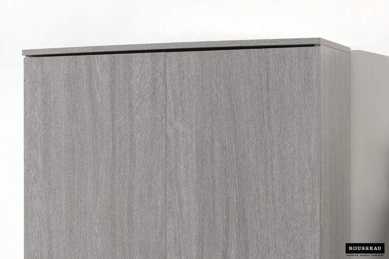 Armoire de rangement multifonction 'Ray' 80 cm 2 portes et 4 étagères gris (RO-6405-5) – Image 2