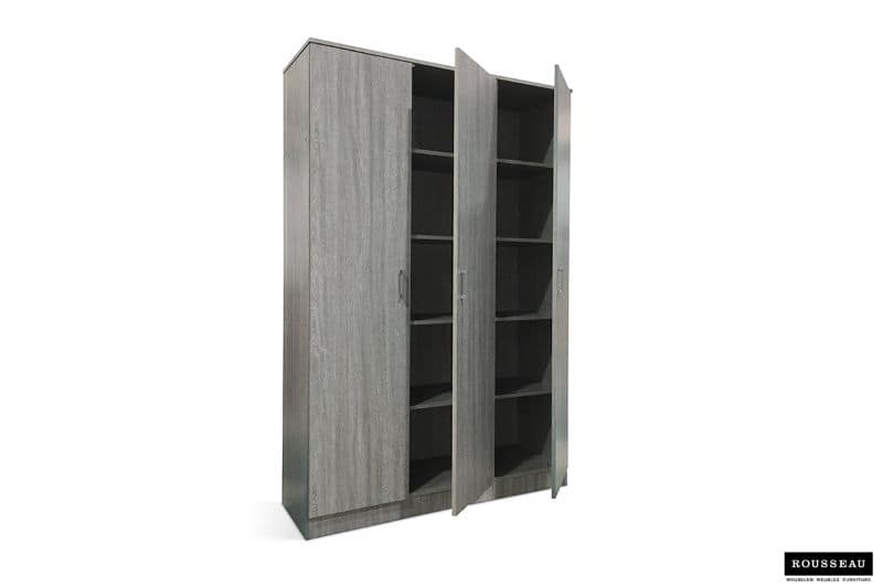 Armoire de rangement multifonction 'Ray' 3 portes et 4 étagères gris (RO-6410-5) – Image 5